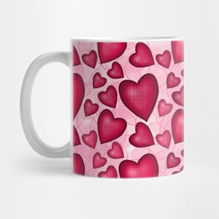 Love heart Surface Pattern by Kate VanFloof Mug